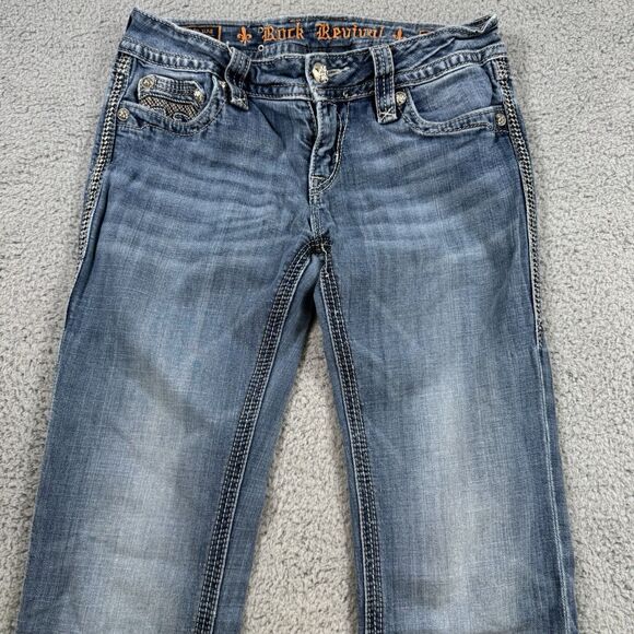 Rock Revival Jeans Womens 29 Blue Alanis Straight Low Rise Medium Wash Denim - Picture 2 of 11